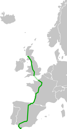 Diagram/map of E-road E5